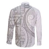 Tonga White Sunday Family Matching Off Shoulder Short Dress and Hawaiian Shirt Lotu Tamaiti Ngatu Tribal - Polynesian Pride