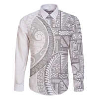 Tonga White Sunday Family Matching Short Sleeve Bodycon Dress and Hawaiian Shirt Lotu Tamaiti Ngatu Tribal - Polynesian Pride