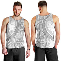 Tonga White Sunday Men Tank Top Lotu Tamaiti Ngatu Tribal - Polynesian Pride