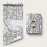 Tonga White Sunday Wrapping Paper Lotu Tamaiti Ngatu Tribal - Polynesian Pride
