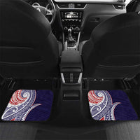 American Samoa Bald Eagle Personalized Car Mats Polynesian Teuila Flowers - Polynesian Pride