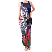 American Samoa Bald Eagle Personalized Family Matching Tank Maxi Dress and Hawaiian Shirt Polynesian Teuila Flowers - Polynesian Pride