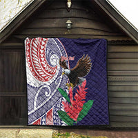 American Samoa Bald Eagle Personalized Quilt Polynesian Teuila Flowers - Polynesian Pride