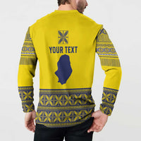 Niue Crab Personalised Button Sweatshirt Niuean Hiapo Pattern - Polynesian Pride