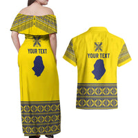Niue Crab Personalised Couples Matching Off Shoulder Maxi Dress and Hawaiian Shirt Niuean Hiapo Pattern - Polynesian Pride