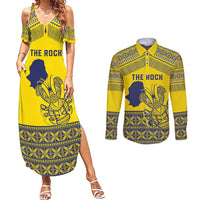 Niue Crab Personalised Couples Matching Summer Maxi Dress and Long Sleeve Button Shirt Niuean Hiapo Pattern - Polynesian Pride