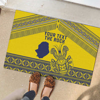 Niue Crab Personalised Rubber Doormat Niuean Hiapo Pattern - Polynesian Pride