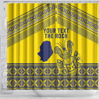 Niue Crab Personalised Shower Curtain Niuean Hiapo Pattern - Polynesian Pride