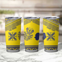Niue Crab Personalised Tumbler Cup Niuean Hiapo Pattern - Polynesian Pride