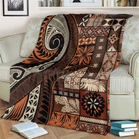 Vintage Samoa Siapo Mamanu Blanket Brown Samoan Tapa Motif - Polynesian Pride