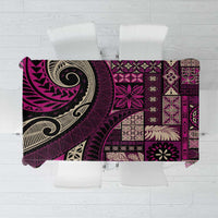 Vintage Samoa Siapo Mamanu Tablecloth Pink Samoan Tapa Motif - Polynesian Pride