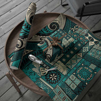Vintage Samoa Siapo Mamanu Wrapping Paper Teal Samoan Tapa Motif - Polynesian Pride