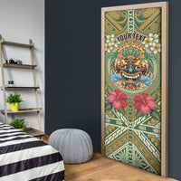 Hawaii Tiki Mask Personalized Door Cover Mele Kalikimaka i Iulai! LT9 - Polynesian Pride
