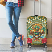 Hawaii Tiki Mask Luggage Cover Mele Kalikimaka i Iulai!