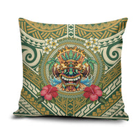Hawaii Tiki Mask Pillow Cover Mele Kalikimaka i Iulai! LT9 Green - Polynesian Pride