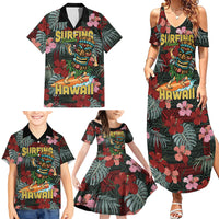 Hawaii Tiki Surfing Family Matching Summer Maxi Dress and Hawaiian Shirt Mele Kalikimaka i Iulai! LT9 - Polynesian Pride