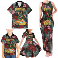 Hawaii Tiki Surfing Family Matching Tank Maxi Dress and Hawaiian Shirt Mele Kalikimaka i Iulai! LT9 - Polynesian Pride