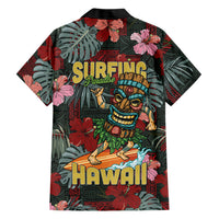 Hawaii Tiki Surfing Family Matching Tank Maxi Dress and Hawaiian Shirt Mele Kalikimaka i Iulai! LT9 Dad's Shirt - Long Sleeve Black - Polynesian Pride