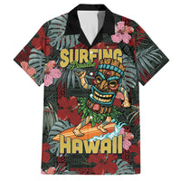 Hawaii Tiki Surfing Hawaiian Shirt Mele Kalikimaka i Iulai! LT9 Black - Polynesian Pride