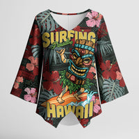 Hawaii Tiki Surfing Kimono Sleeve Blouse Mele Kalikimaka i Iulai!