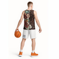 Kanoa Hawai'i Hibiscus Basketball Jersey Polynesian Tribal Tattoo Pattern Floral Elements