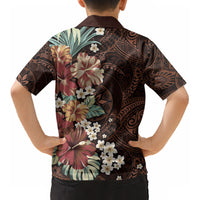 Kanoa Hawai'i Hibiscus Kid Hawaiian Shirt Polynesian Tribal Tattoo Pattern Floral Elements