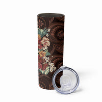 Kanoa Hawai'i Hibiscus Skinny Tumbler Polynesian Tribal Tattoo Pattern Floral Elements