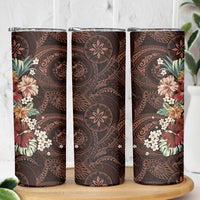 Kanoa Hawai'i Hibiscus Skinny Tumbler Polynesian Tribal Tattoo Pattern Floral Elements