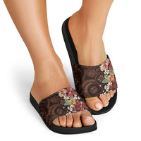 Kanoa Hawai'i Hibiscus Slide Sandals Polynesian Tribal Tattoo Pattern Floral Elements