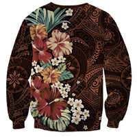 Kanoa Hawai'i Hibiscus Sweatshirt Polynesian Tribal Tattoo Pattern Floral Elements