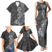 Pauli Hawai'i Hibiscus Family Matching Tank Maxi Dress and Hawaiian Shirt Polynesian Tribal Tattoo Pattern Floral Elements