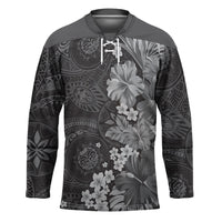 Pauli Hawai'i Hibiscus Hockey Jersey Polynesian Tribal Tattoo Pattern Floral Elements