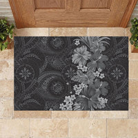 Pauli Hawai'i Hibiscus Rubber Doormat Polynesian Tribal Tattoo Pattern Floral Elements