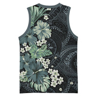 Pauliuli Hawai'i Hibiscus Basketball Jersey Polynesian Tribal Tattoo Pattern Floral Elements