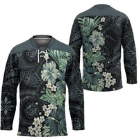 Pauliuli Hawai'i Hibiscus Hockey Jersey Polynesian Tribal Tattoo Pattern Floral Elements