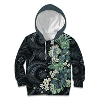Pauliuli Hawai'i Hibiscus Kid Hoodie Polynesian Tribal Tattoo Pattern Floral Elements