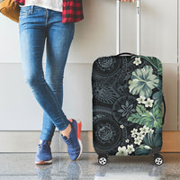 Pauliuli Hawai'i Hibiscus Luggage Cover Polynesian Tribal Tattoo Pattern Floral Elements