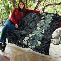 Pauliuli Hawai'i Hibiscus Quilt Polynesian Tribal Tattoo Pattern Floral Elements