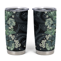 Pauliuli Hawai'i Hibiscus Tumbler Cup Polynesian Tribal Tattoo Pattern Floral Elements