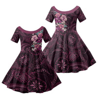 Poni Mama Hawai'i Hibiscus Family Matching Tank Maxi Dress and Hawaiian Shirt Polynesian Tribal Tattoo Pattern Floral Elements