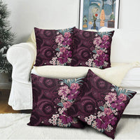 Poni Mama Hawai'i Hibiscus Pillow Cover Polynesian Tribal Tattoo Pattern Floral Elements