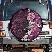 Poni Mama Hawai'i Hibiscus Spare Tire Cover Polynesian Tribal Tattoo Pattern Floral Elements