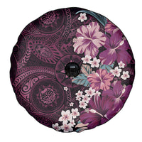 Poni Mama Hawai'i Hibiscus Spare Tire Cover Polynesian Tribal Tattoo Pattern Floral Elements