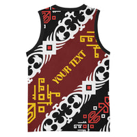 Personalised Papua New Guinea Bird Drum Basketball Jersey Papuan Batik Motif