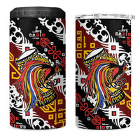 Papua New Guinea Bird Drum 4 in 1 Can Cooler Tumbler Papuan Batik Motif
