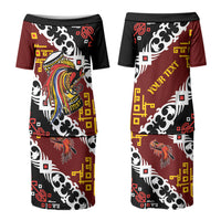 Personalised Papua New Guinea Bird Drum Family Matching Puletasi and Hawaiian Shirt Papuan Batik Motif