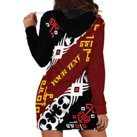 Personalised Papua New Guinea Bird Drum Hoodie Dress Papuan Batik Motif