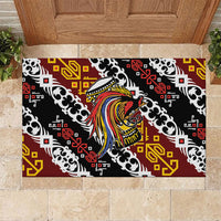 Papua New Guinea Bird Drum Rubber Doormat Papuan Batik Motif