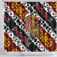 Papua New Guinea Bird Drum Shower Curtain Papuan Batik Motif