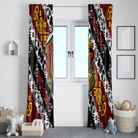 Papua New Guinea Bird Drum Window Curtain Papuan Batik Motif